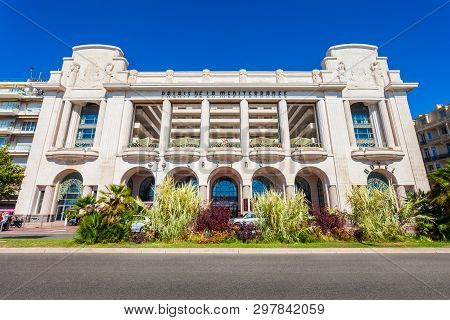 Nice, France - September 27, 2018: Hyatt Regency Nice Palais De La Mediterranee Is A Casino Hotel Co