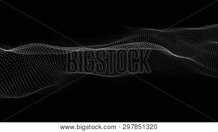 Wave Of Particles. Futuristic Point Wave. Vector Illustration. Abstract Background With A Dynamic Wa