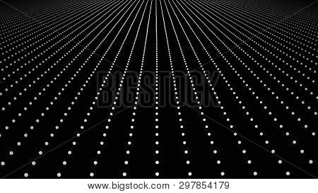 Wave Of Particles. Futuristic Point Wave. Vector Illustration. Abstract Background With A Dynamic Wa