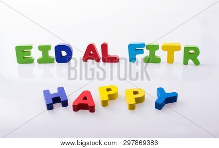 The Word Eid El Fitr  Written With Colorful Letter Blocks