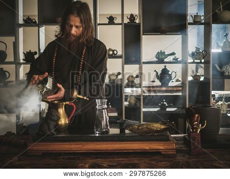 Tea ceremony is perfomed by tea master