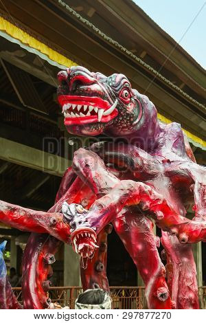 Ubud, Bali - March 04, 2011: Ogoh-ogoh Statues At The Ngrupuk Parade In Bali Island In Indonesia