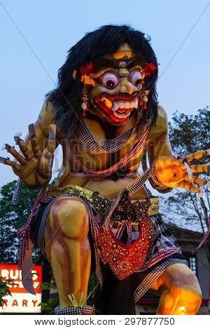 Ubud, Bali - March 04, 2011: Ogoh-ogoh Statues At The Ngrupuk Parade In Bali Island In Indonesia