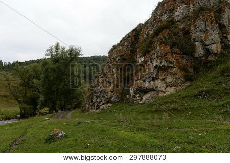 Mountain Village Generalka Altai Territory In Western Siberia. Russia