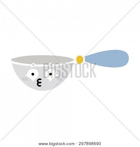 flat color retro cartoon of a measuring spoon