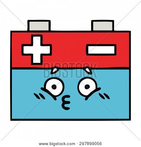 cute cartoon of a car battery