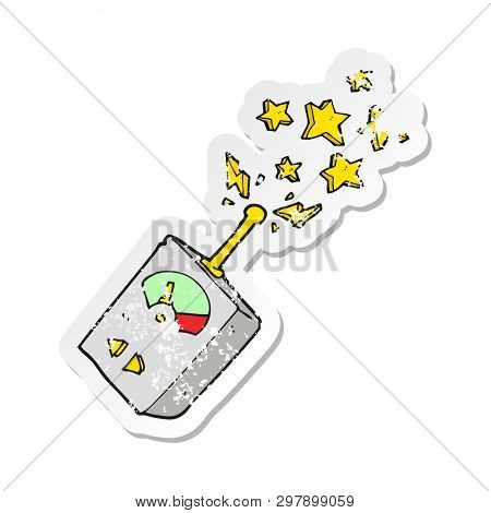 retro distressed sticker of a cartoon scientific equipment