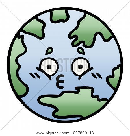 gradient shaded cartoon of a planet earth