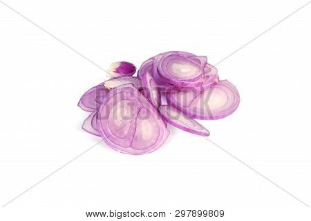 Shallot Makes Appetite, Helps To Warm The Body.shallot On White Background.with Clipping Path.