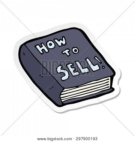 sticker of a cartoon how to sell book