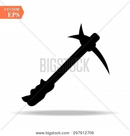 Pickaxe Mining Tool Icon. Vector Illustration Isolated On White Background