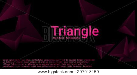 Triangle Background. Abstract Composition Of Triangular Pyramids. 3d Vector Illustration . Modern Ge