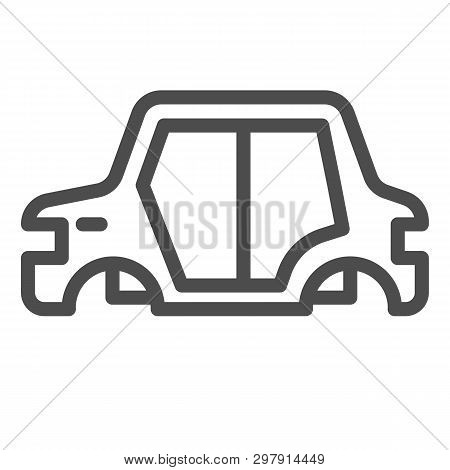 Car Body Line Icon. Car Frame Vector Illustration Isolated On White. Car Part Outline Style Design, 