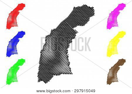Western Region (regions Of Uganda, Republic Of Uganda, Administrative Divisions) Map Vector Illustra