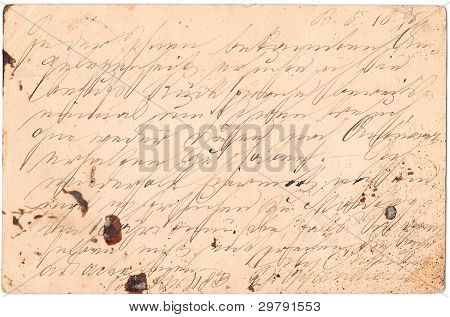 旧的手写字母，于 1895 年在德国写的片段