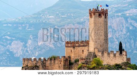 Malcesine Castle Of Castello Scaligero On The Lago Di Garda Lake In Italy Verona Province Veneto Reg