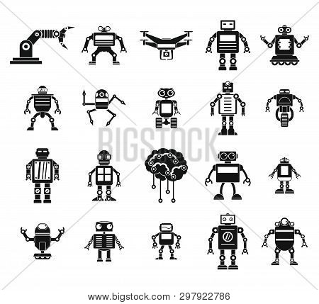 Robot Icon Set. Simple Set Of Robot Icons For Web Design Isolated On White Background