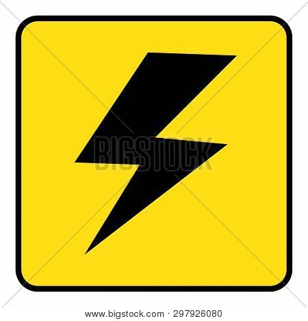 High Voltage Icon.high Voltage Sign In Yellow Background Drawing By Illustration