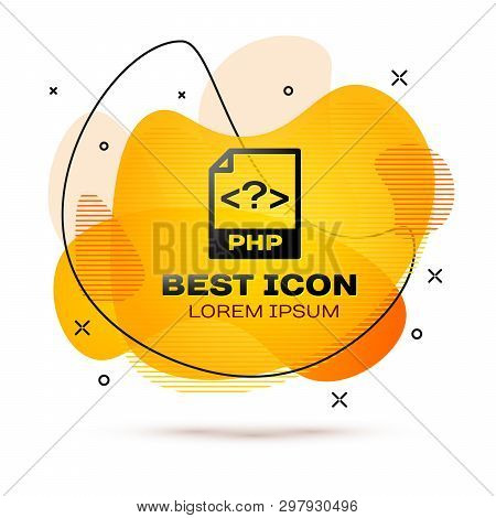 Black Php File Document Icon. Download Php Button Icon Isolated On White Background. Php File Symbol