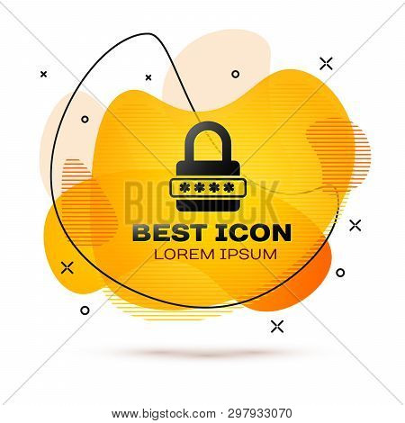 Black Password Protection And Safety Access Icon Isolated On White Background. Lock Icon. Security, 