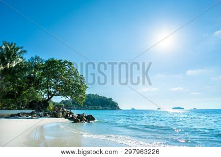 Island Of Kohchang, Thailand. Beach Of Koh Chang. Sunrise On Island.