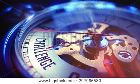 Challenge - Text On Pocket Watch. 3d Render.
