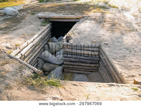 The Firing Point In The Form Of A Trench With Shelter From Enemy Fire
