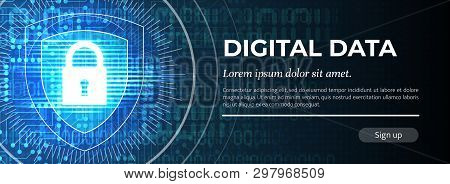 Digital Data. The Blue Digital Background. Vector.