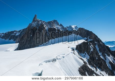 Dente Del Gigante From The Clabeway Station Punta Helbronner
