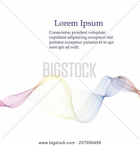Abstract Motion Smooth Color Wave Vector. Curve Rainbow Lines.