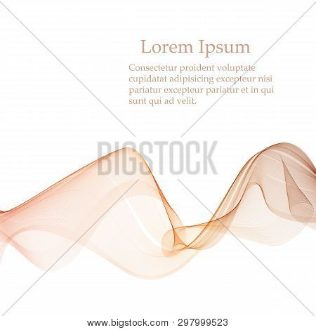 Abstract Beige Line Golden Wave Yellow Band On White Background Vector