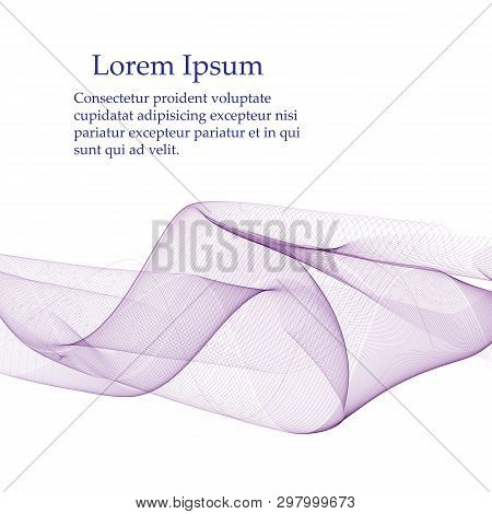 Vector Abstract Color Wavy Lines. Purple Color Smoke Wave. Transparent Wave. Abstract Smooth Wave Ve