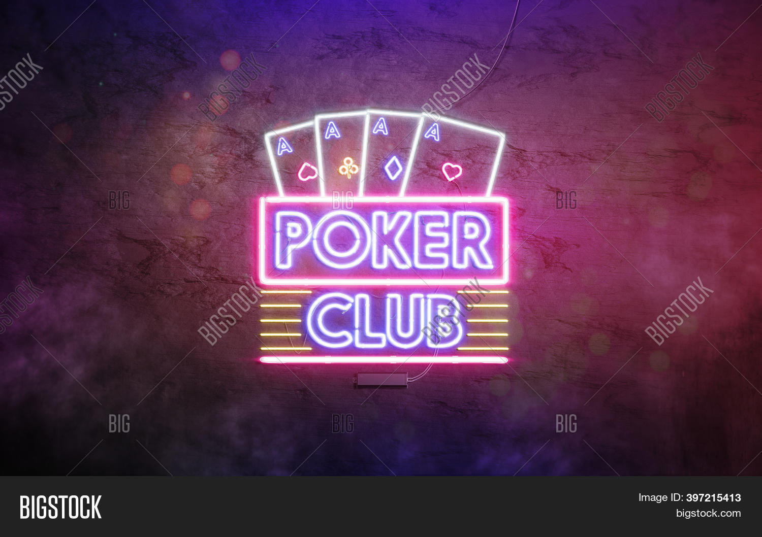 Neon Poker Club Sign Image & Photo (Free Trial) | Bigstock