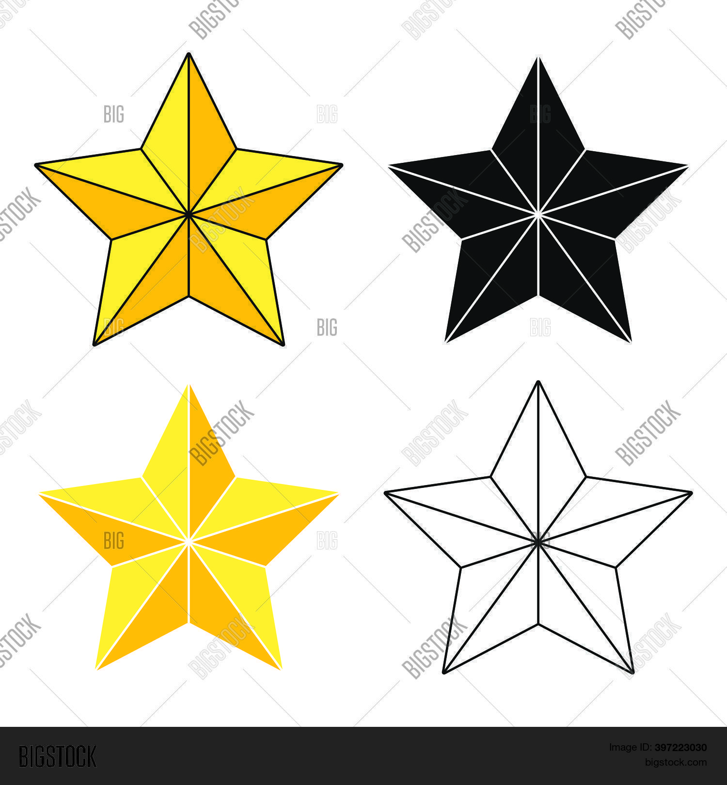 Golden Star Icon Set Vector & Photo (Free Trial) | Bigstock