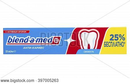 Ukraine, Kyiv - October 23. 2020: Blend-a-med Anti-caries,  Made By Procter & Gamble. File Contains 
