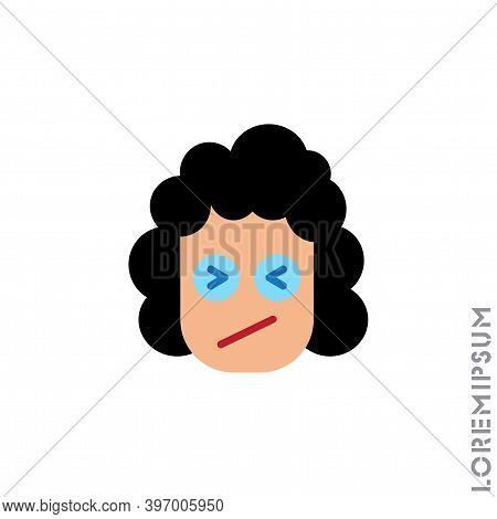Angry And Holding Temper Girl, Woman Emoticon Icon Vector Illustration. Style. Confounded Emoji (emo