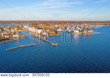 Aerial from the village Loosdrecht in the Netherlands