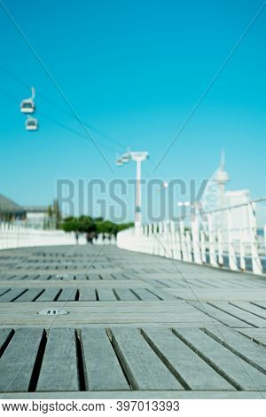 Chilling Area By The Waterfront In Lisbon.