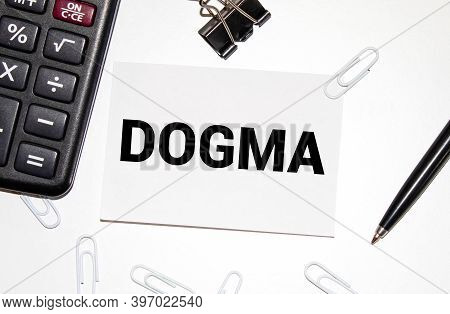 Dogma Word On Card Index Paper, Concept
