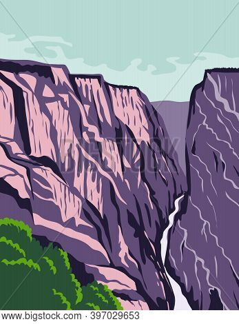 Wpa Poster Art Of Black Canyon Of The Gunnison National Park, A Steep-walled Gorge Carved Through Pr