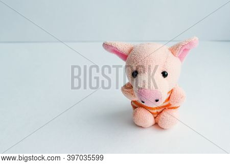 Soft Toy Pig On A Light Background
