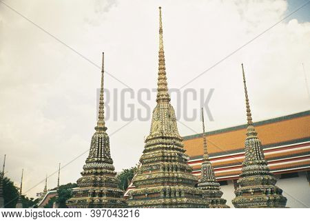 Stupa In Wat Phra Si Rattana Satsadaram , Bkk , Thailand (film Camera)
