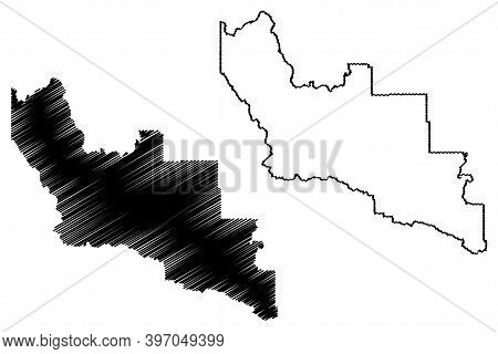 Sanders County, Montana (u.s. County, United States Of America, Usa, U.s., Us) Map Vector Illustrati
