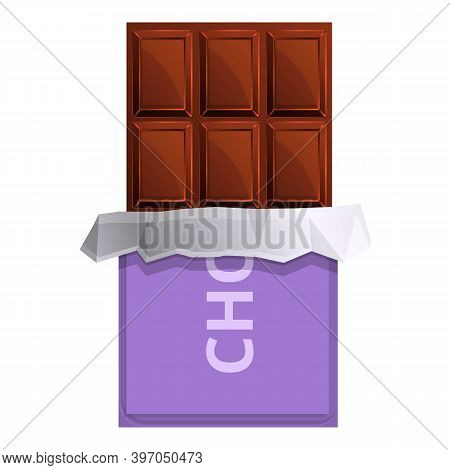 Swiss Chocolate Bar Icon. Cartoon Of Swiss Chocolate Bar Vector Icon For Web Design Isolated On Whit