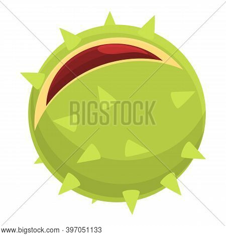 Food Chestnut Icon. Cartoon Of Food Chestnut Vector Icon For Web Design Isolated On White Background