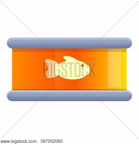 Cat Food Tin Icon. Cartoon Of Cat Food Tin Vector Icon For Web Design Isolated On White Background