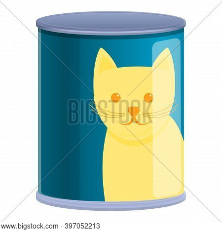 Pet Cat Food Icon. Cartoon Of Pet Cat Food Vector Icon For Web Design Isolated On White Background