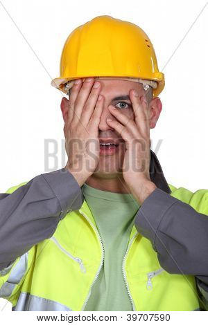 Tradesman afraid to look