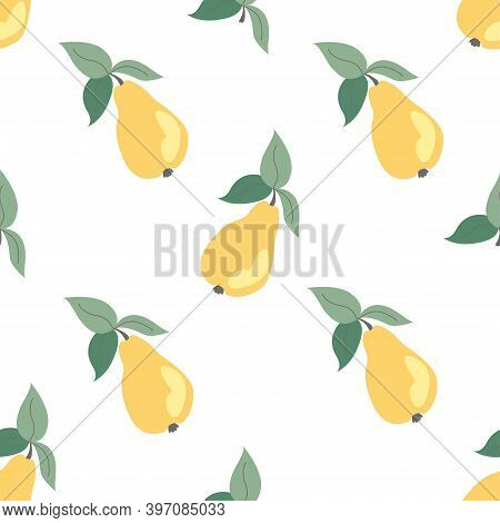 Endless Pattern With Pears On A White Background