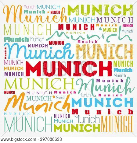 Munich Wallpaper Word Cloud, Travel Concept Background
